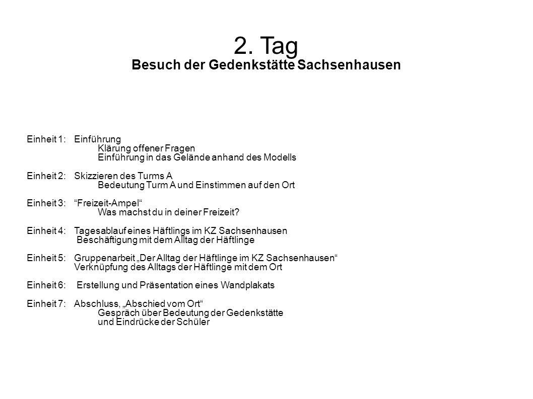 2. Tag Besuch der Gedenkstätte Sachsenhausen