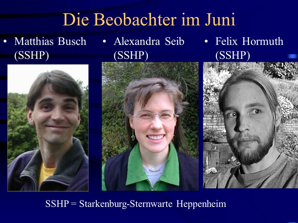 Die Beobachter im Juni Matthias Busch (SSHP) Alexandra Seib (SSHP)