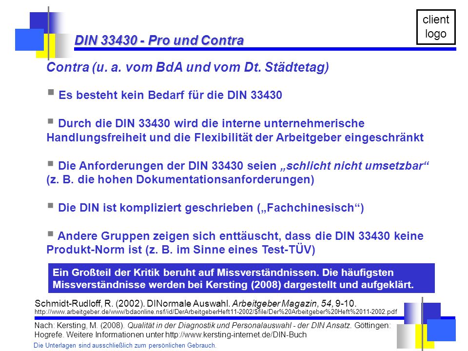 Contra (u. a. vom BdA und vom Dt. Städtetag)