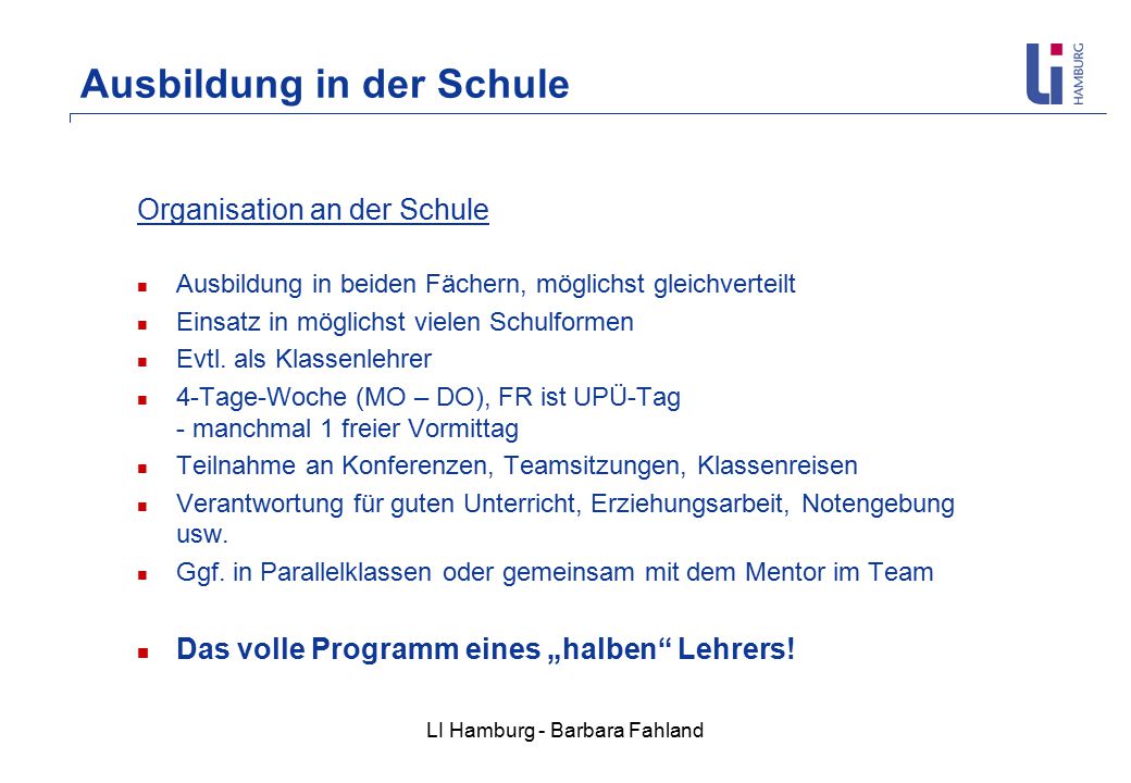 Ausbildung in der Schule