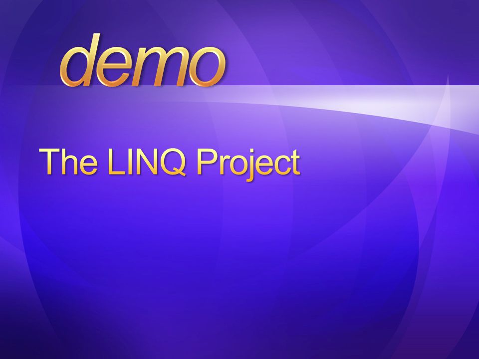 demo The LINQ Project 4/9/2017 1:52 PM