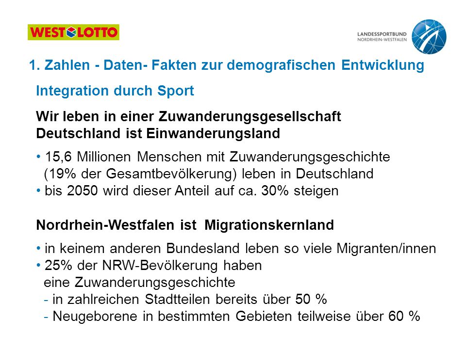 1. Zahlen - Daten- Fakten zur demografischen Entwicklung