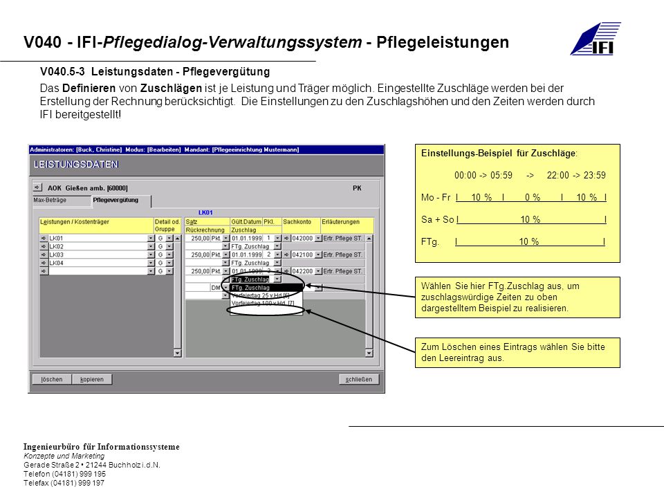 V Leistungsdaten - Pflegevergütung