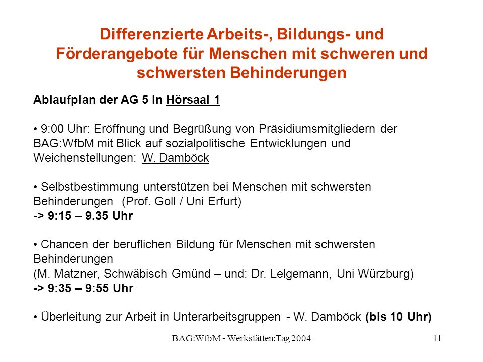 BAG:WfbM - Werkstätten:Tag 2004