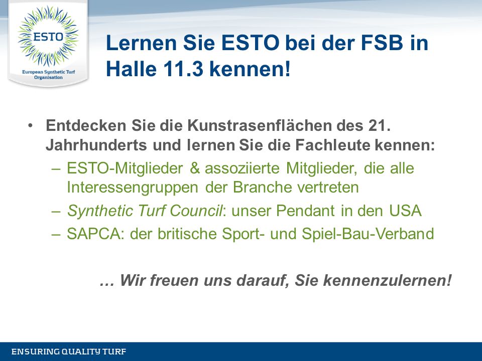 Lernen Sie ESTO bei der FSB in Halle 11.3 kennen!