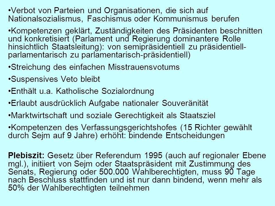 Verbot von Parteien und Organisationen, die sich auf Nationalsozialismus, Faschismus oder Kommunismus berufen