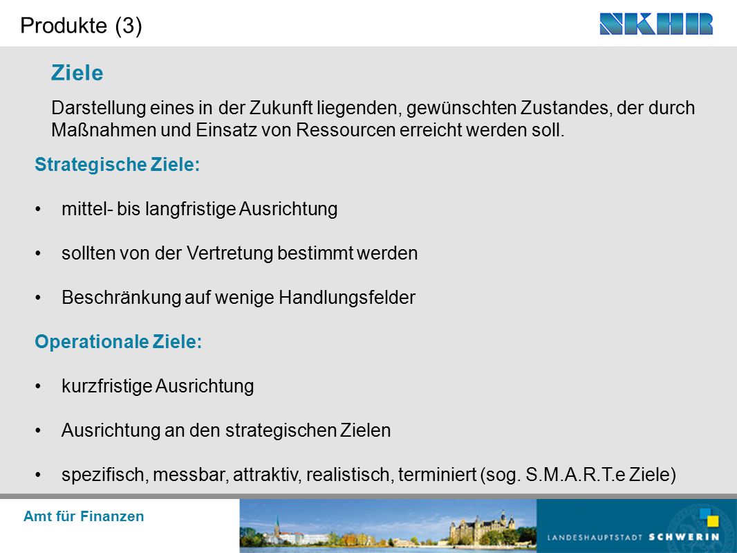 Produkte (3) Ziele.