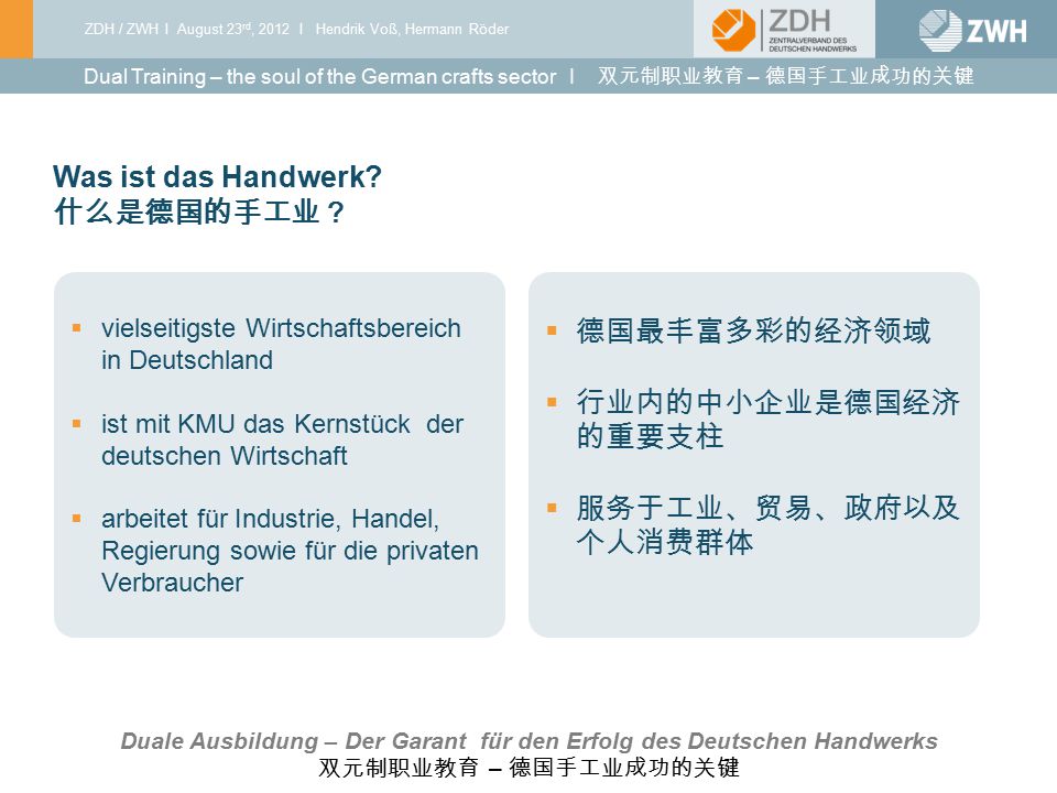 Duale Ausbildung – Der Garant für den Erfolg des Deutschen Handwerks