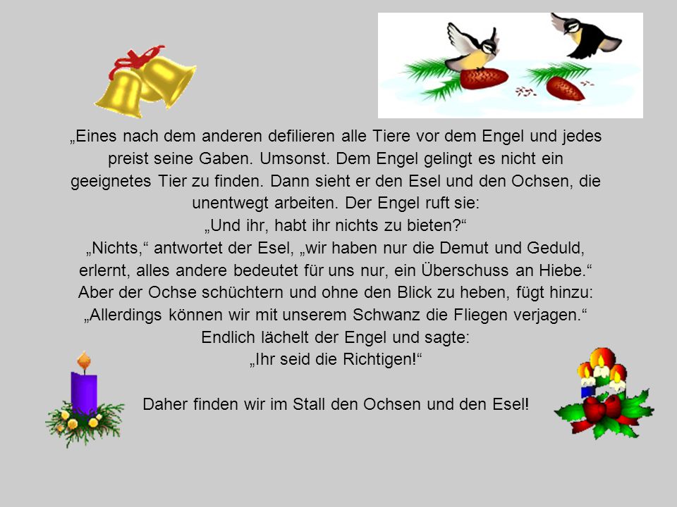 „Eines nach dem anderen defilieren alle Tiere vor dem Engel und jedes