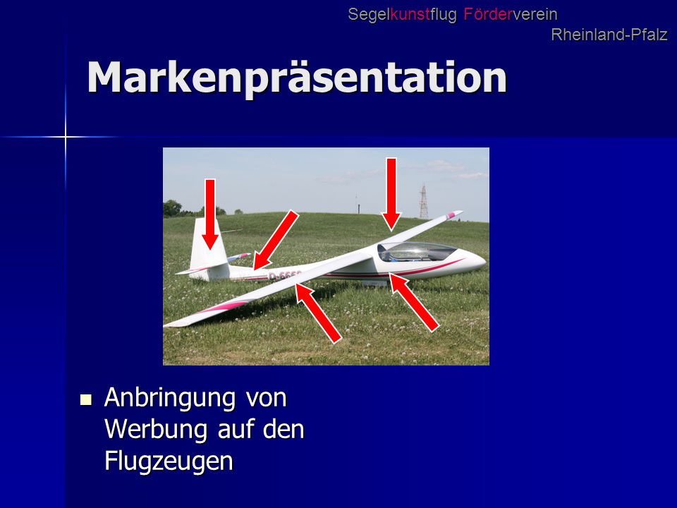 Markenpräsentation Anbringung von Werbung auf den Flugzeugen