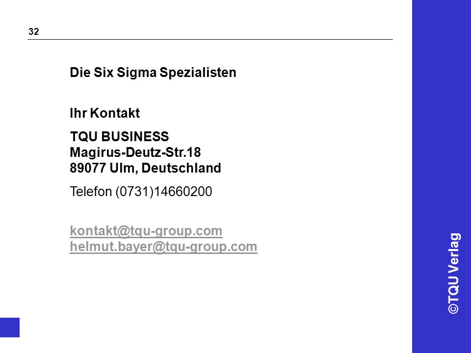 Die Six Sigma Spezialisten