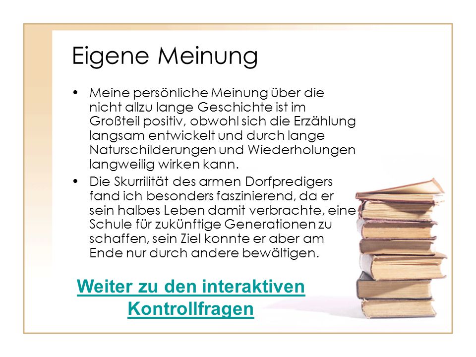 Weiter zu den interaktiven Kontrollfragen