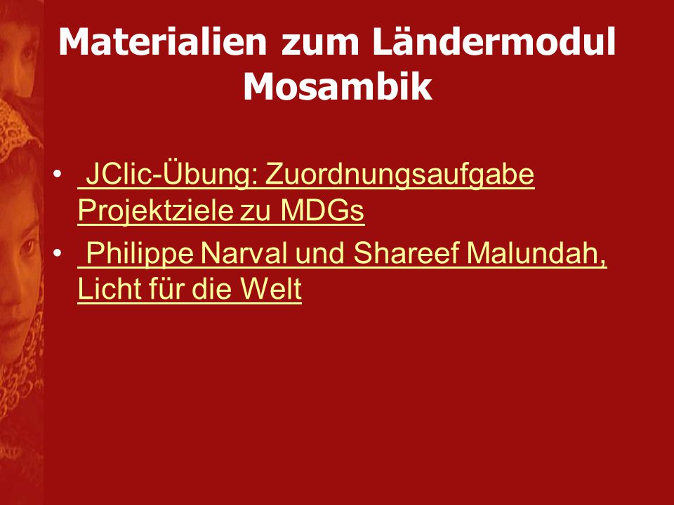 Materialien zum Ländermodul Mosambik