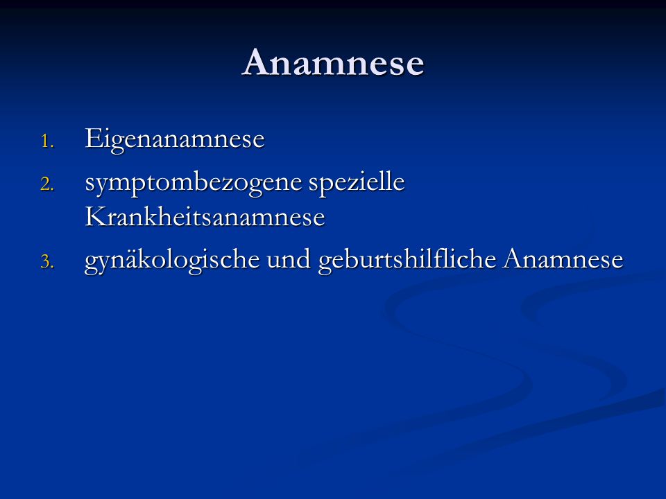 Anamnese Eigenanamnese symptombezogene spezielle Krankheitsanamnese