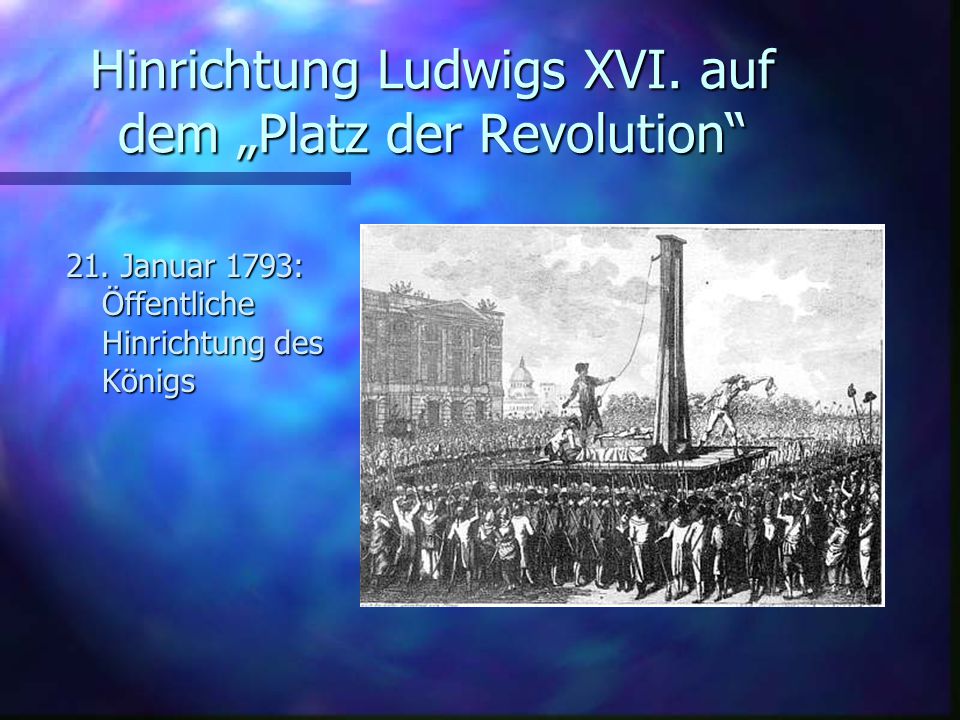 Hinrichtung Ludwigs XVI. auf dem „Platz der Revolution