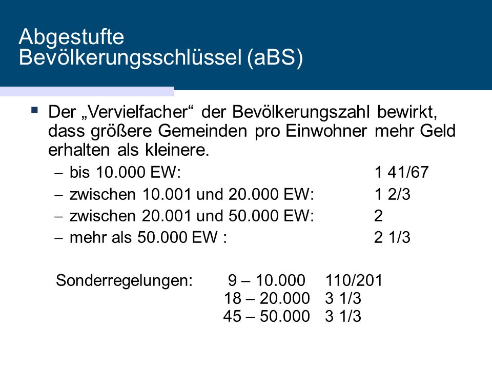Abgestufte Bevölkerungsschlüssel (aBS)