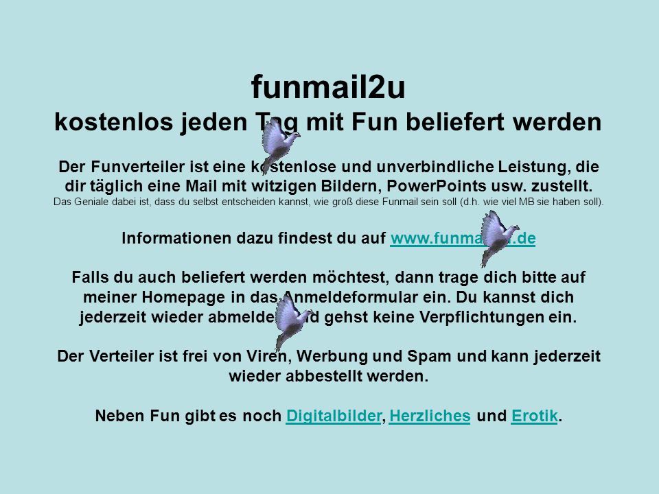 funmail2u kostenlos jeden Tag mit Fun beliefert werden