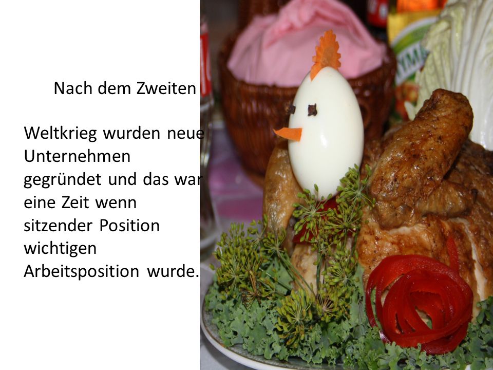 Nach dem Zweiten Weltkrieg wurden neue Unternehmen gegründet und das war eine Zeit wenn sitzender Position wichtigen Arbeitsposition wurde.