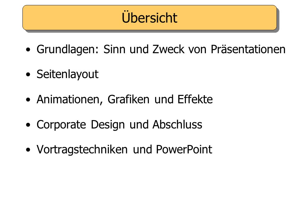 Ubersicht Grundlagen Sinn Und Zweck Von Prasentationen Seitenlayout Ppt Herunterladen