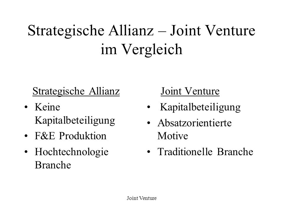 Strategische Allianzen Und Joint Ventures Multinationaler Konzerne Ppt Herunterladen