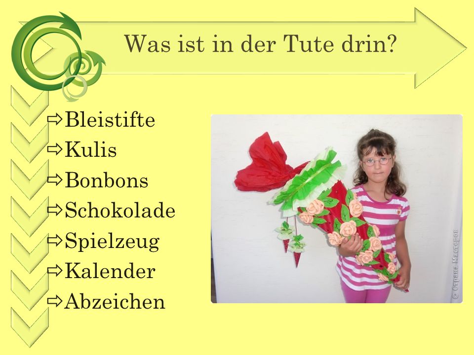 Was ist in der Tute drin Bleistifte Kulis Bonbons Schokolade