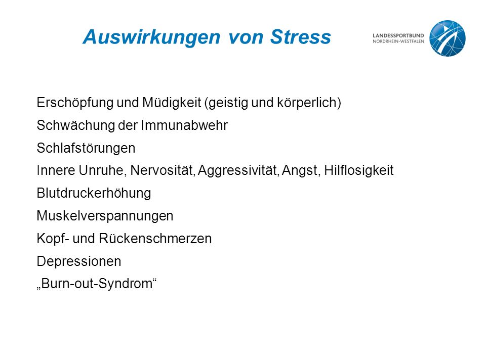 Auswirkungen von Stress