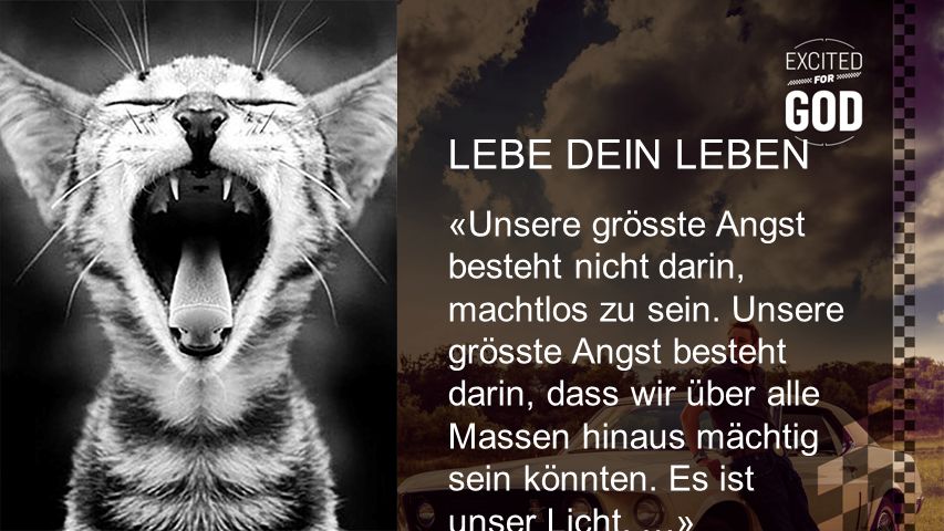 BILD MIT TEXT LEBE DEIN LEBEN.
