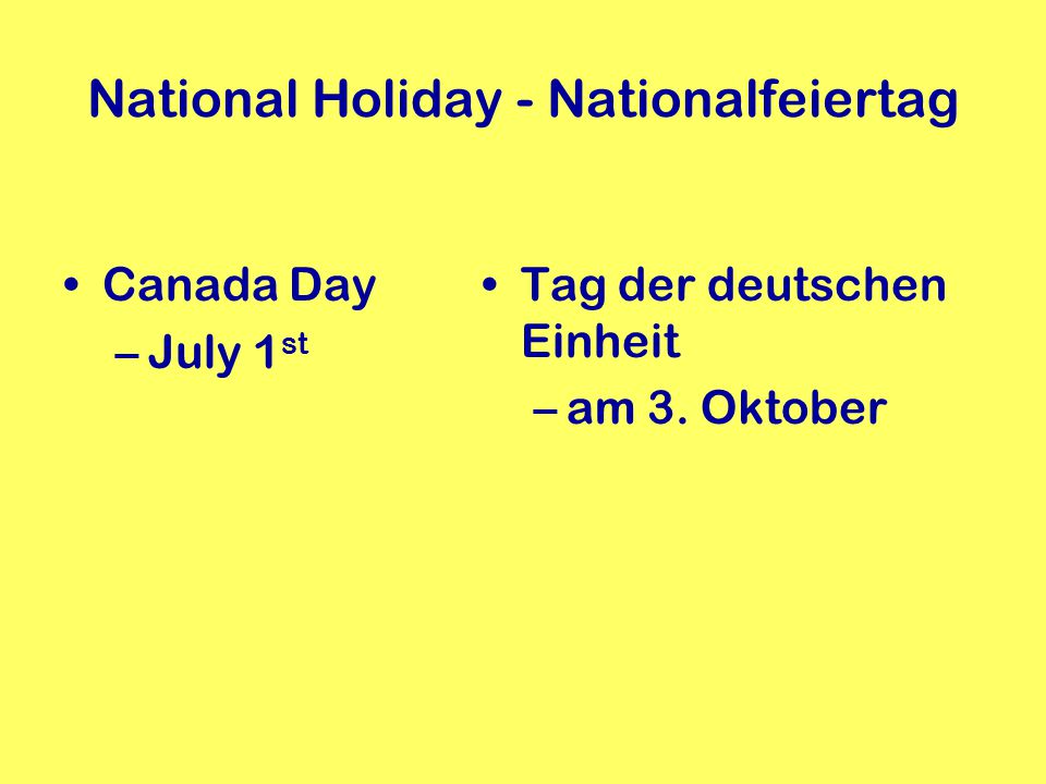 National Holiday - Nationalfeiertag