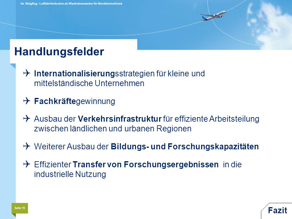 Im Steigflug - Luftfahrtindustrie als Wachstumsmotor für Norddeutschland