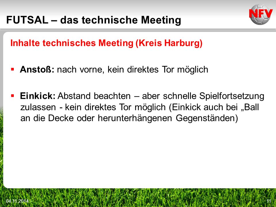 FUTSAL – das technische Meeting