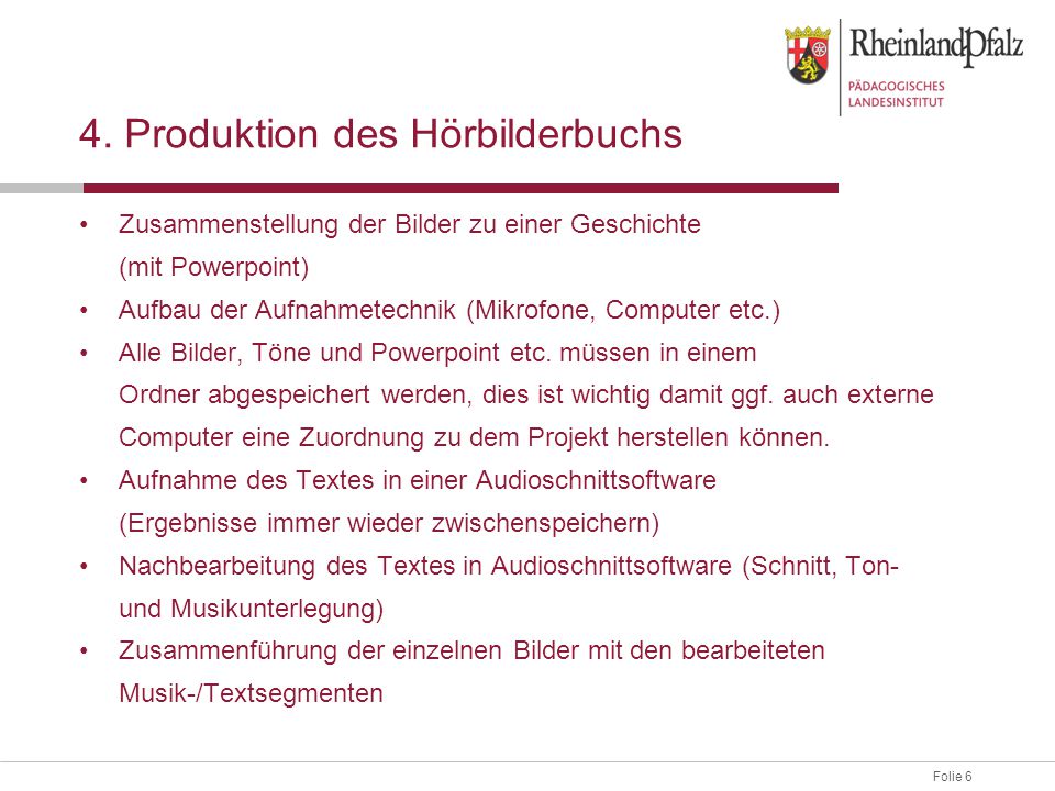 4. Produktion des Hörbilderbuchs
