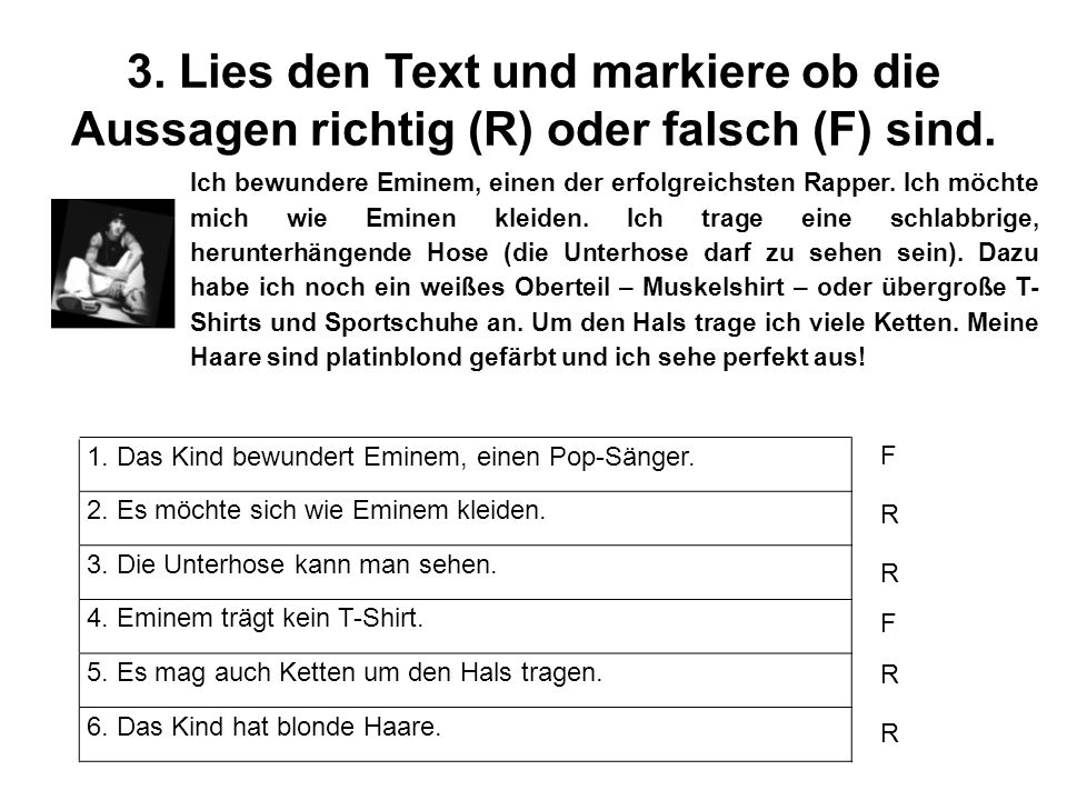 Ein lied перевод. Немецкий язык Lies den text Markiere die Aussagen mit richtig. Задания richtig falsch. Hor zu und Markiere richtig r oder falsch ответы. Lies den text und Markiere die richtige Variante ответы Mecklenburg.