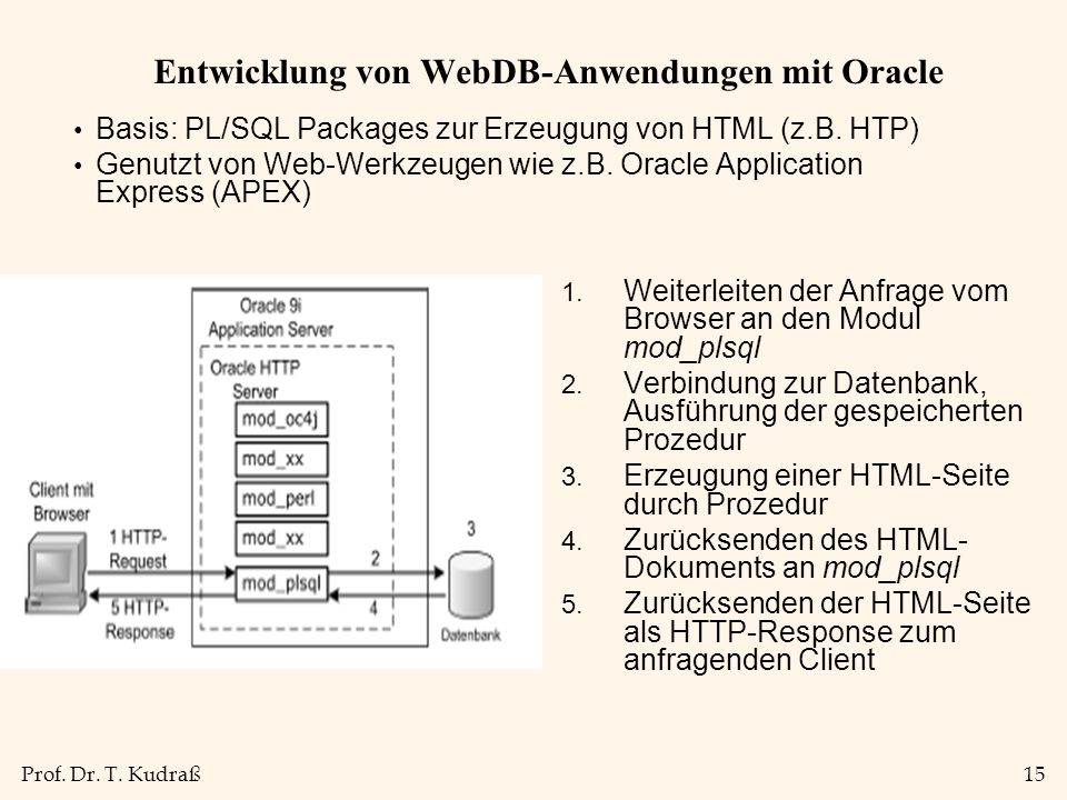 Entwicklung von WebDB-Anwendungen mit Oracle