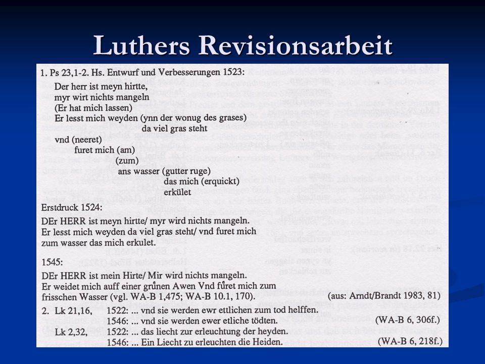 Luthers Revisionsarbeit