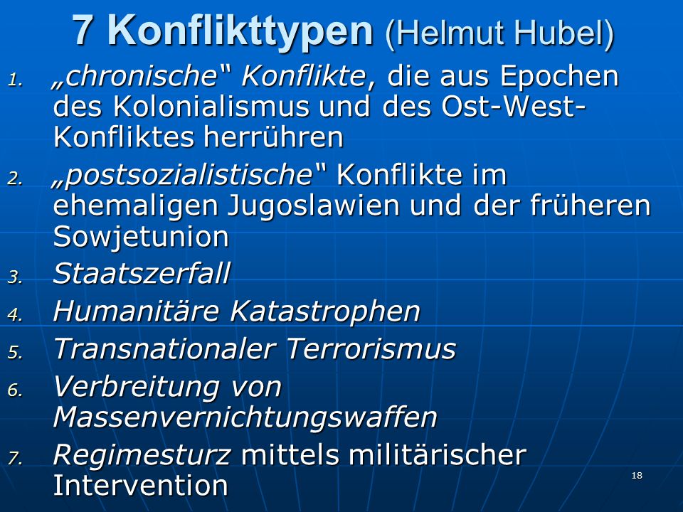 7 Konflikttypen (Helmut Hubel)