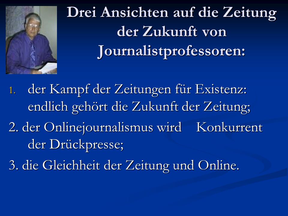 Drei Ansichten auf die Zeitung der Zukunft von Journalistprofessoren: