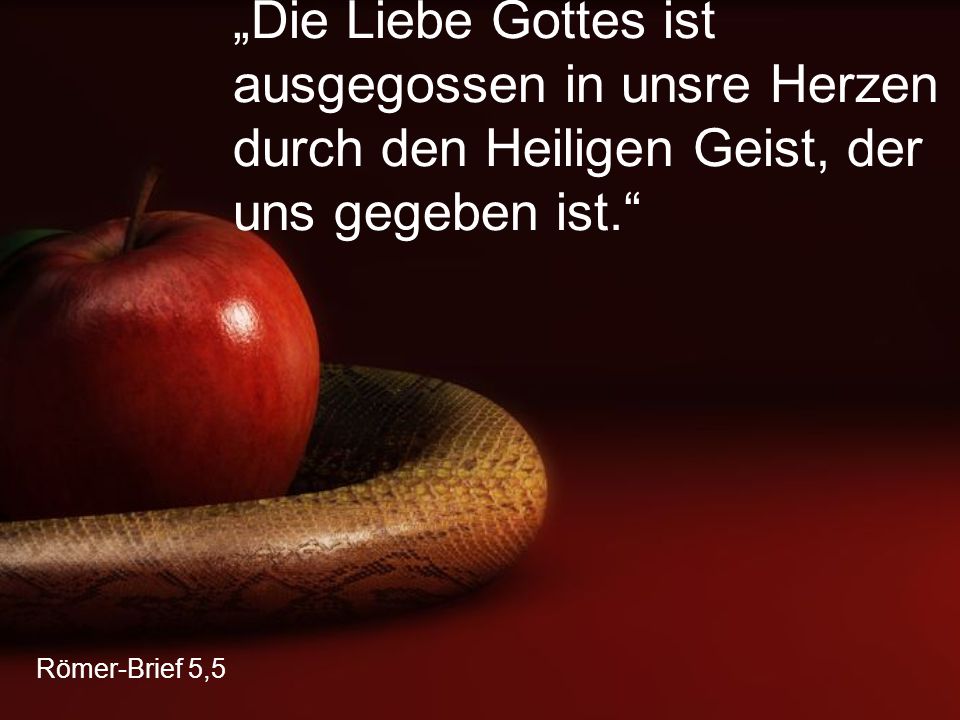 „Die Liebe Gottes ist ausgegossen in unsre Herzen durch den Heiligen Geist, der uns gegeben ist.