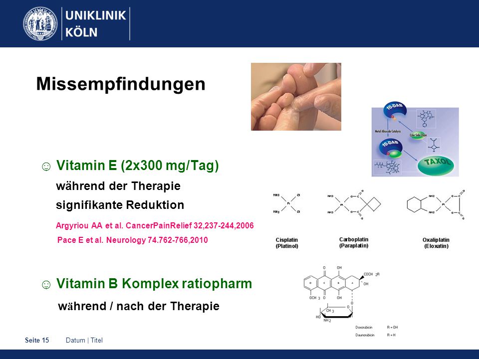 Missempfindungen ☺ Vitamin E (2x300 mg/Tag)