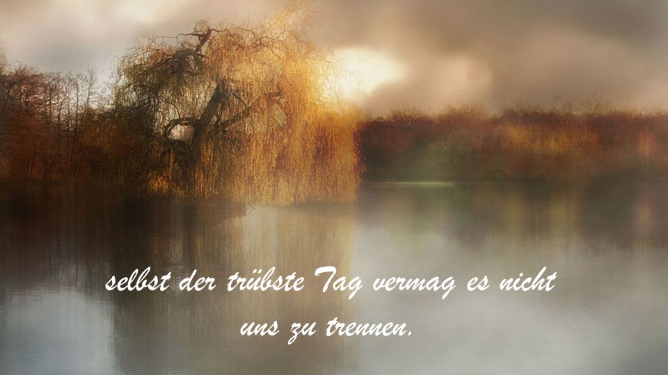 selbst der trübste Tag vermag es nicht uns zu trennen.
