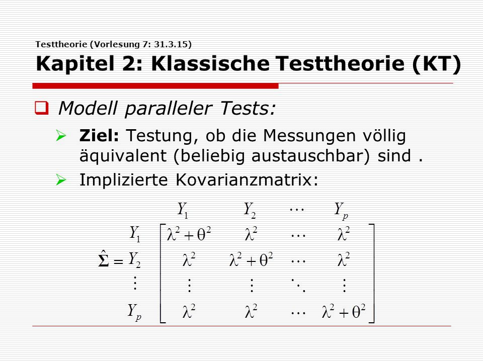 Modell paralleler Tests: