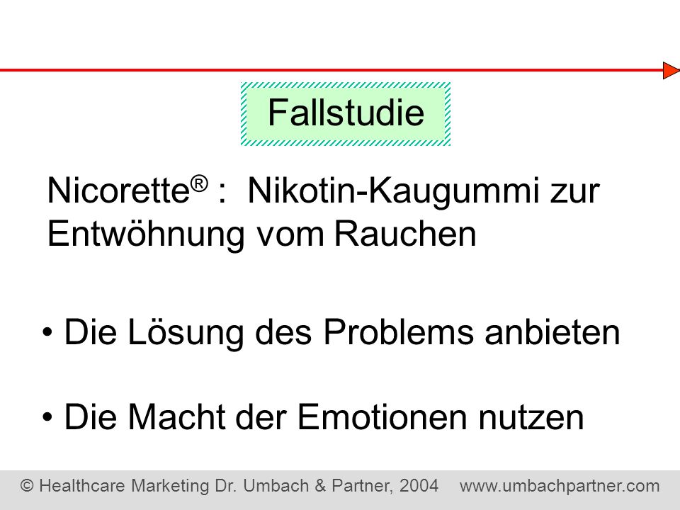 Fallstudie Nicorette® : Nikotin-Kaugummi zur Entwöhnung vom Rauchen