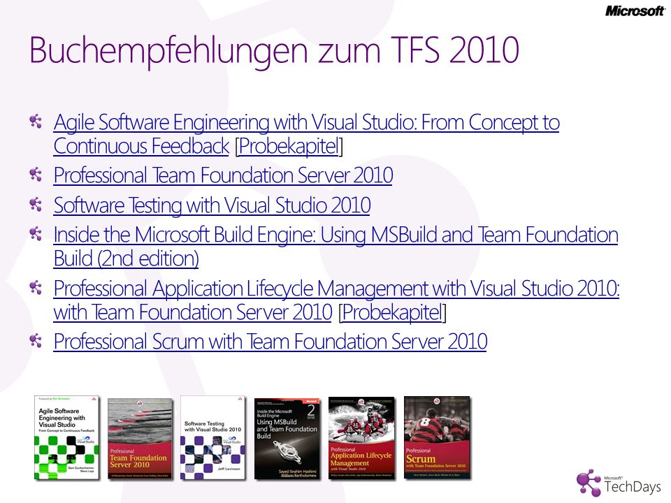 Buchempfehlungen zum TFS 2010