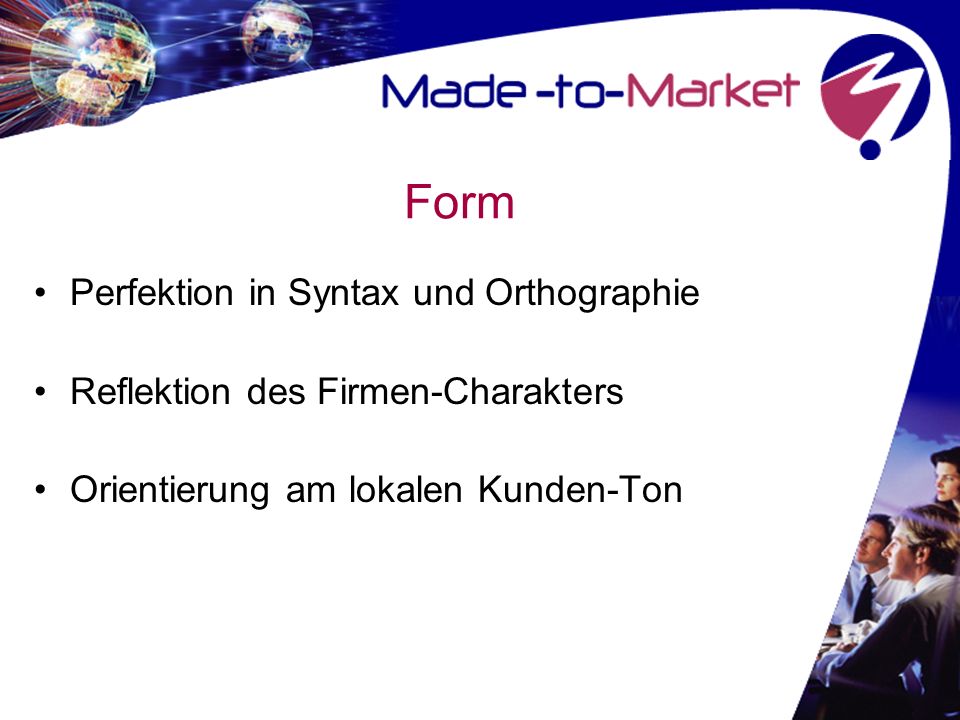 Form Perfektion in Syntax und Orthographie