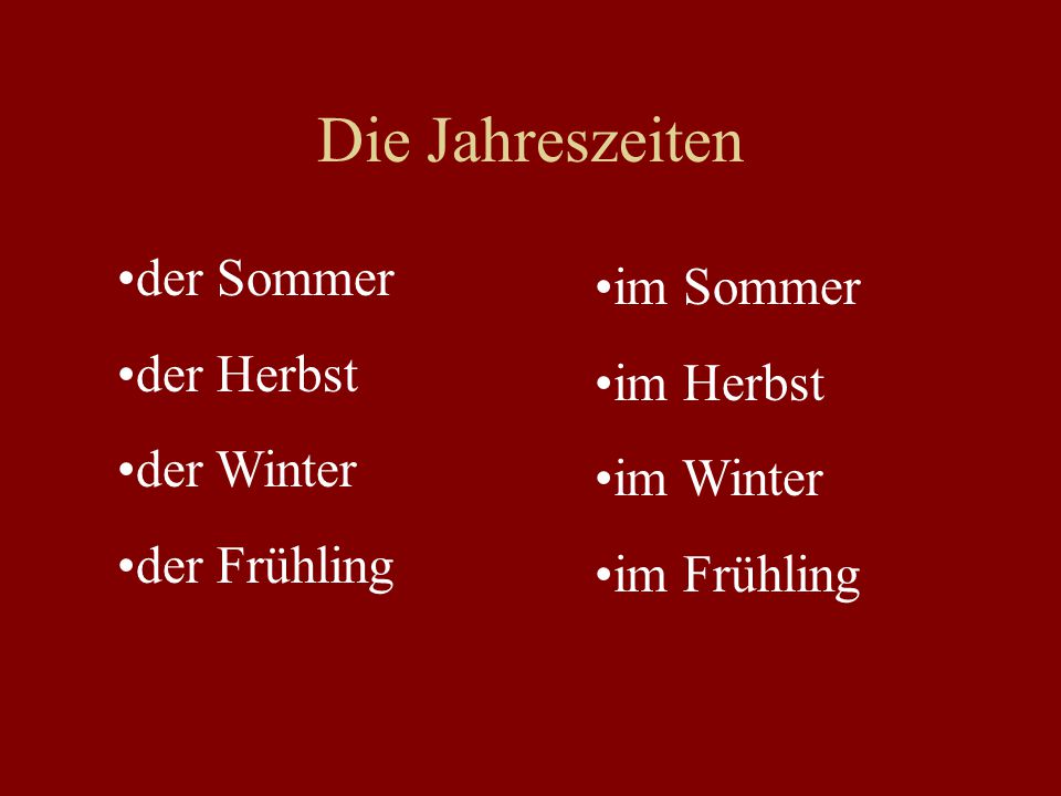 Die Jahreszeiten der Sommer im Sommer der Herbst im Herbst der Winter