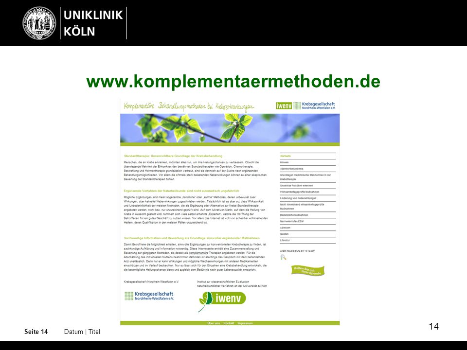 Seite 14 Datum | Titel