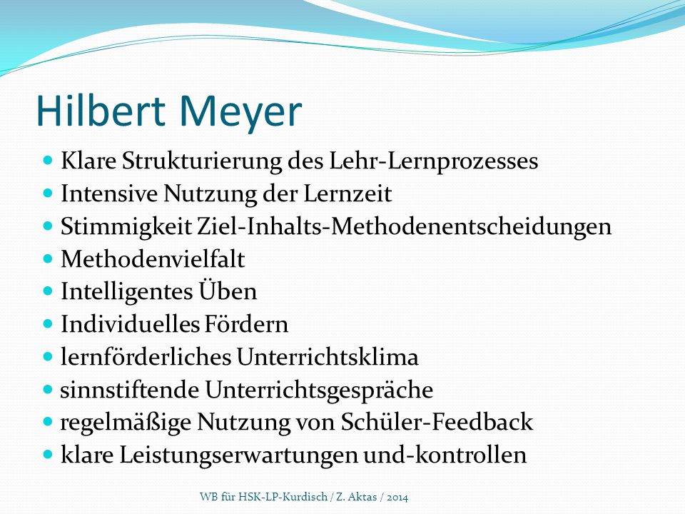 Hilbert Meyer Klare Strukturierung des Lehr-Lernprozesses