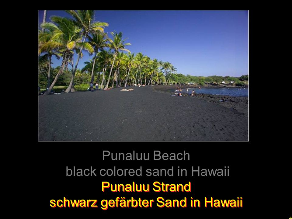 black colored sand in Hawaii