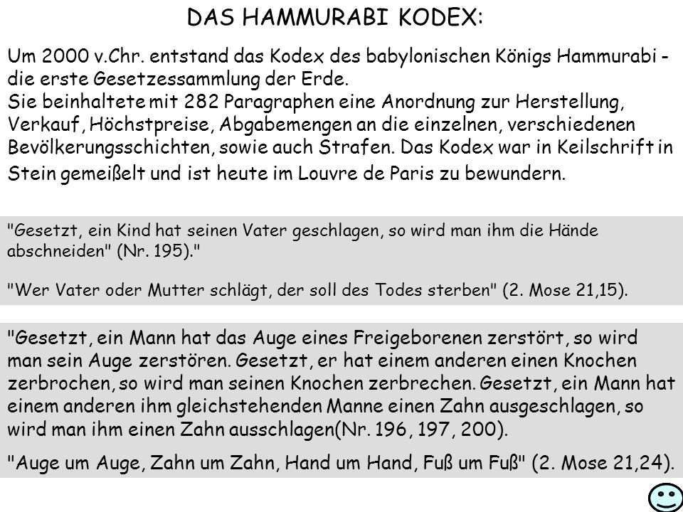 DAS HAMMURABI KODEX: Um 2000 v.Chr. entstand das Kodex des babylonischen Königs Hammurabi - die erste Gesetzessammlung der Erde.