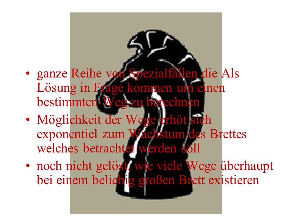 ganze Reihe von Spezialfällen die Als Lösung in Frage kommen um einen bestimmten Weg zu berechnen