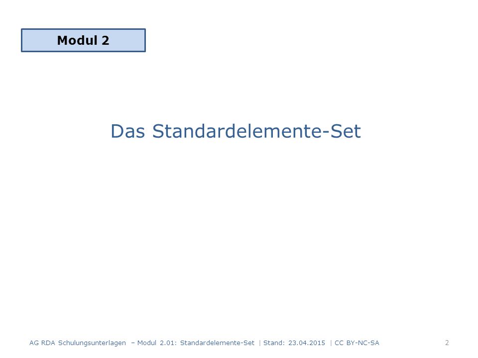 Das Standardelemente-Set